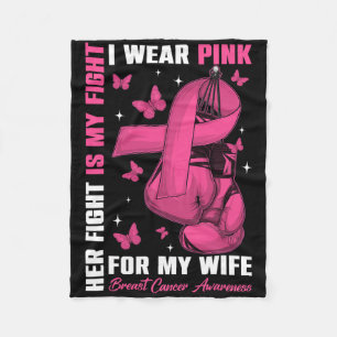 Ik Draag roze voor mijn vrouw Borstkanker Awarenes Fleece Deken