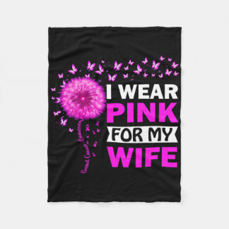 Ik Draag roze voor mijn vrouw borstkanker Fleece Deken