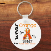 Ik Draag Sinaasappel 43 Zuster MS Multiple Scleros Sleutelhanger (Voorkant)