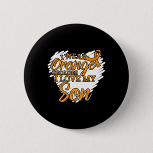 Ik Draag Sinaasappel omdat ik van mijn zoon hou vo Ronde Button 5,7 Cm