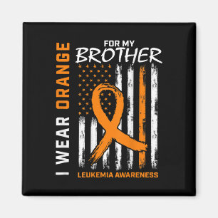 Ik Draag Sinaasappel voor Brother Leukemia Awarene Magneet