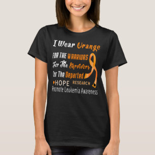 Ik Draag Sinaasappel voor de Warriors Leukemia Awa T-shirt