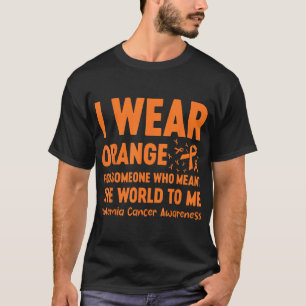 Ik Draag Sinaasappel voor iemand die de wereld bed T-shirt
