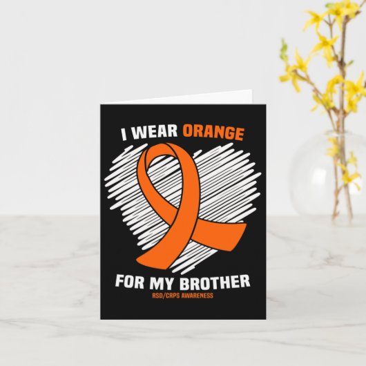 Ik Draag Sinaasappel voor mijn broeder RSDCRPS Bew Kaart (Gele Bloem)