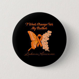 Ik draag Sinaasappel voor mijn broertje - Leukemia Ronde Button 5,7 Cm