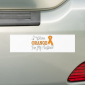 Ik Draag Sinaasappel voor mijn man (Oranje lint) Bumpersticker (Op auto)