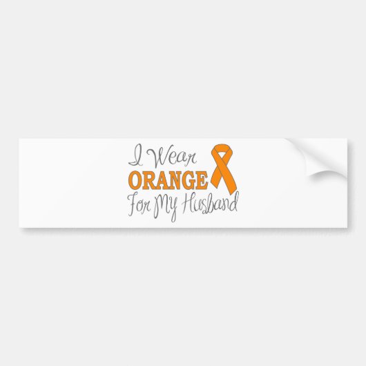 Ik Draag Sinaasappel voor mijn man (Oranje lint) Bumpersticker (Voorkant)