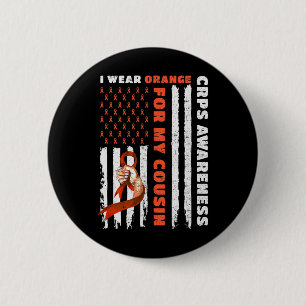Ik Draag Sinaasappel voor mijn neef CRPS Awareness Ronde Button 5,7 Cm