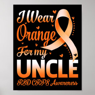 Ik Draag Sinaasappel voor mijn oom RSD CRPS Awaren Poster