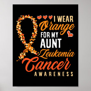 Ik Draag Sinaasappel voor mijn tante Leukemia Canc Poster