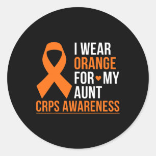 Ik Draag Sinaasappel voor mijn tante RSD CRPS Awar Ronde Sticker