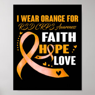 Ik Draag Sinaasappel voor RSD CRPS Awareness Gifts Poster