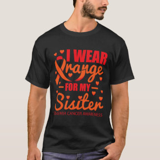 Ik draag Sinaasappel voor zuster leukemie T-shirt