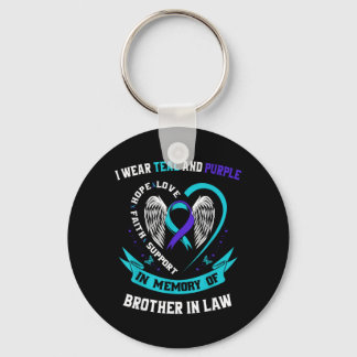 Ik draag teal paarse bewustzijnsshirt zwager sleutelhanger