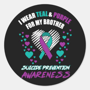 Ik Draag Tealandpurple voor mijn broer Suicide Pre Ronde Sticker