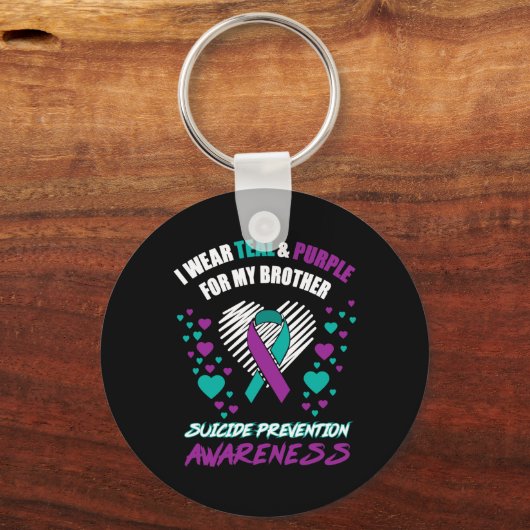 Ik Draag Tealandpurple voor mijn broer Suicide Pre Sleutelhanger (Voorkant)