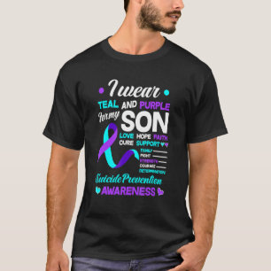 Ik draag turkoois en paars voor de suïcidepreventi t-shirt