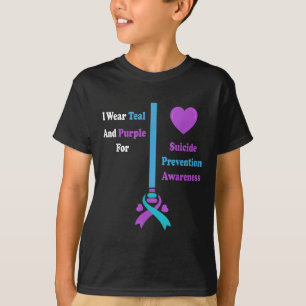 Ik draag turkoois en paars voor het vergroten van  t-shirt
