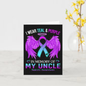 Ik draag turkoois paars ter nagedachtenis aan oom  kaart (Gele Bloem)