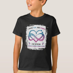 Ik draag turkoois paars voor iemand die ik elke da t-shirt