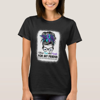 Ik draag turkoois paars voor vrienden suicide prev t-shirt
