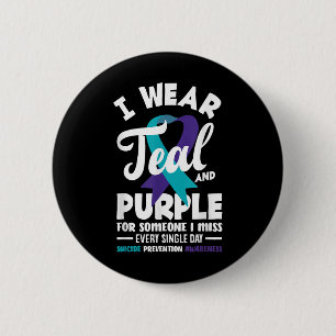 Ik draag turquoise en paars voor iemand die ik elk ronde button 5,7 cm