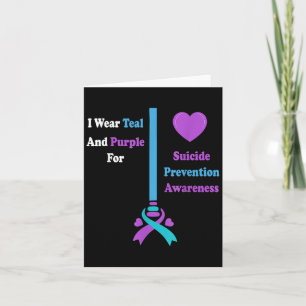 Ik draag turquoise en paars voor Suïcidepreventie Kaart