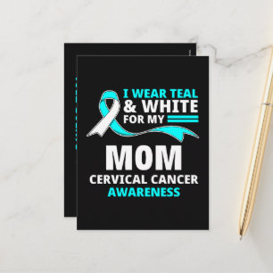 Ik draag turquoise en wit mijn moeder baarmoederha feestdagenkaart