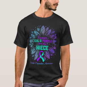 Ik draag turquoise & paars voor de preventie van z t-shirt