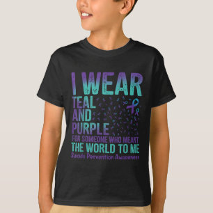 Ik draag turquoise & paars voor de preventie van z t-shirt