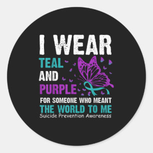 Ik draag turquoise & paars voor iemand die mij ronde sticker