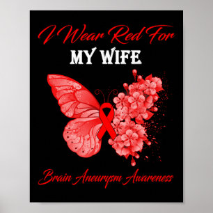 Ik Draag voor mijn vrouw Brain Aneurysm Awareness Poster