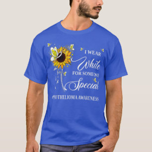 Ik Draag White voor Mesothelioma Awareness Sunflow T-shirt