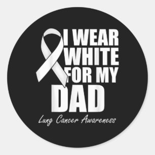 Ik Draag White voor mijn vader Lung Cancer Awarene Ronde Sticker