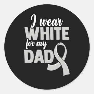 Ik Draag White voor mijn vader Lung Cancer Awarene Ronde Sticker