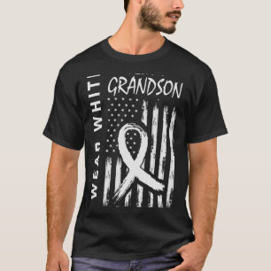 Ik Draag wit voor kleinzoon longkanker bewustzijn T-shirt
