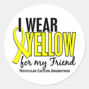 Ik Draag Yellow Friend 10 Testiculaire Kanker Ronde Sticker