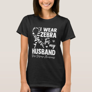 Ik Draag Zebra voor mijn man Rare Disease Awarenes T-shirt