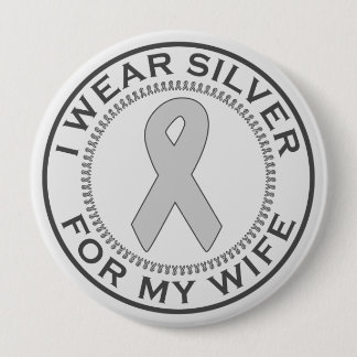 Ik Draag Zilver voor mijn vrouw Ronde Button 4,0 Cm
