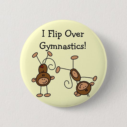 Ik draai over Gymnastiek Tshirts en geschenken Ronde Button 5,7 Cm (Voorkant)