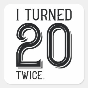 Ik draaide 20 maal vierkante sticker