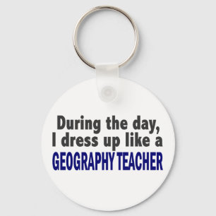 Ik dress op als een geografische leraar sleutelhanger