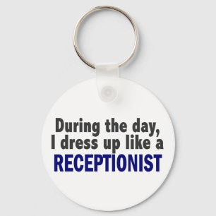 Ik dress op als een receptionist sleutelhanger