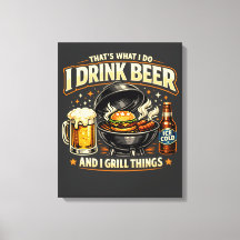 Ik Drink Bier en Gril Dingen Canvas
