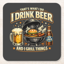 Ik Drink Bier en Gril Dingen Onderzetter
