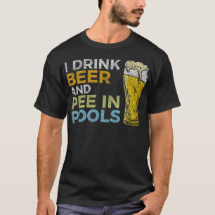 Ik Drink bier en peul in pools Funny Grunge  T-shirt