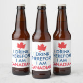 Ik Drink daarom ben ik Canadees Bier Etiket (Flessen)