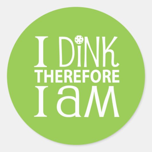 Ik drink daarom ben ik pickleball ronde sticker (Voorkant)