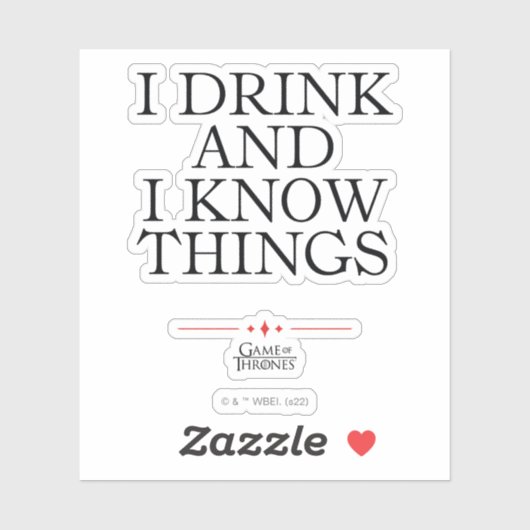 Ik Drink en ik ken dingen Sticker (Vel)