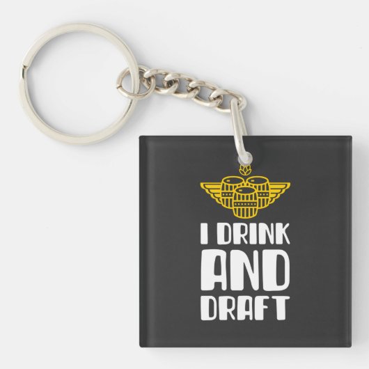 Ik Drink en ontwerp Sleutelhanger (voorkant)